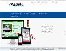 Tablet Screenshot of fahrschule-eckmann.de